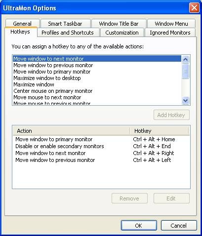 After I played the Hotkeys in UltraMon, I was thinking it would be better if the free utility MulitMon taskBar has the same hotkeys setup.